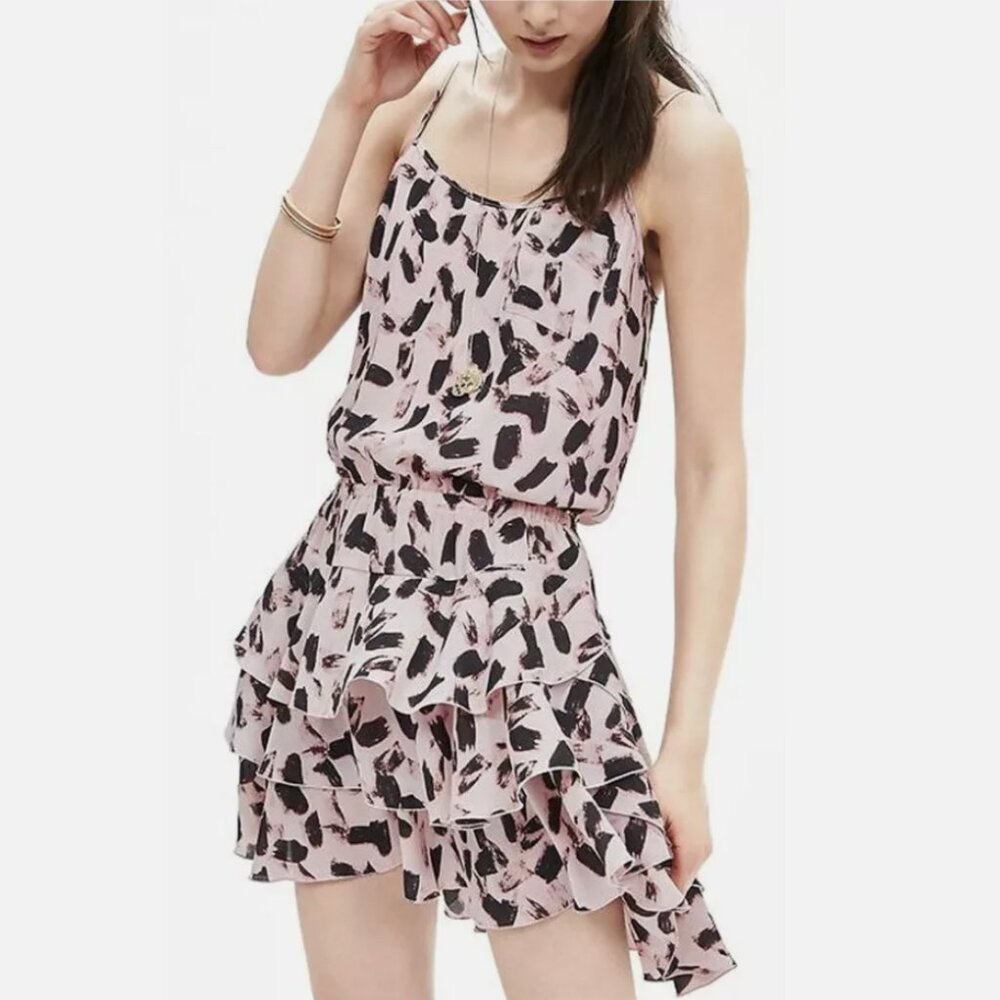 Banana Republic  - Print Ruffle-Tiered Mini Dress (NWT), Size S